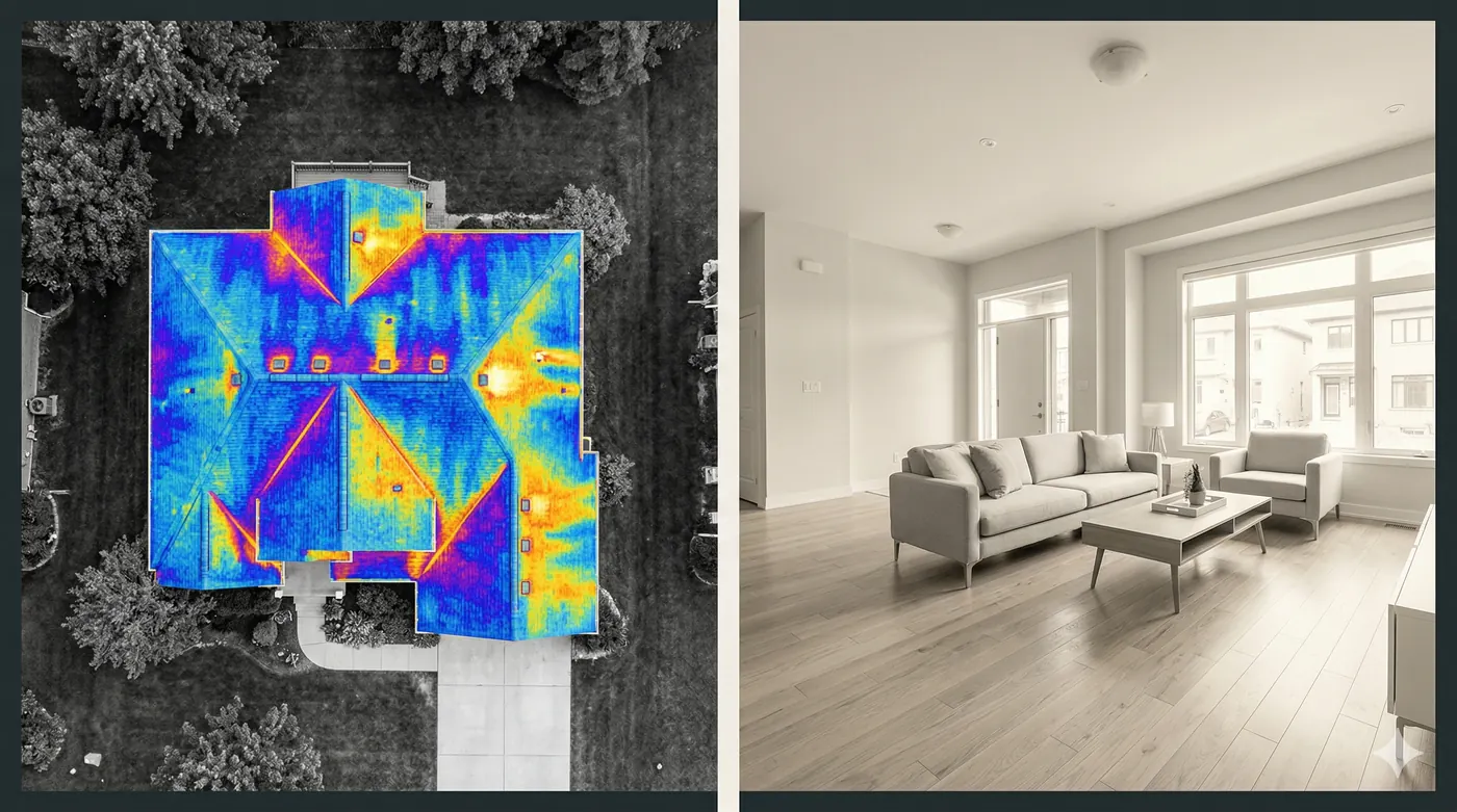 Drone thermal inspection paired with real estate photography