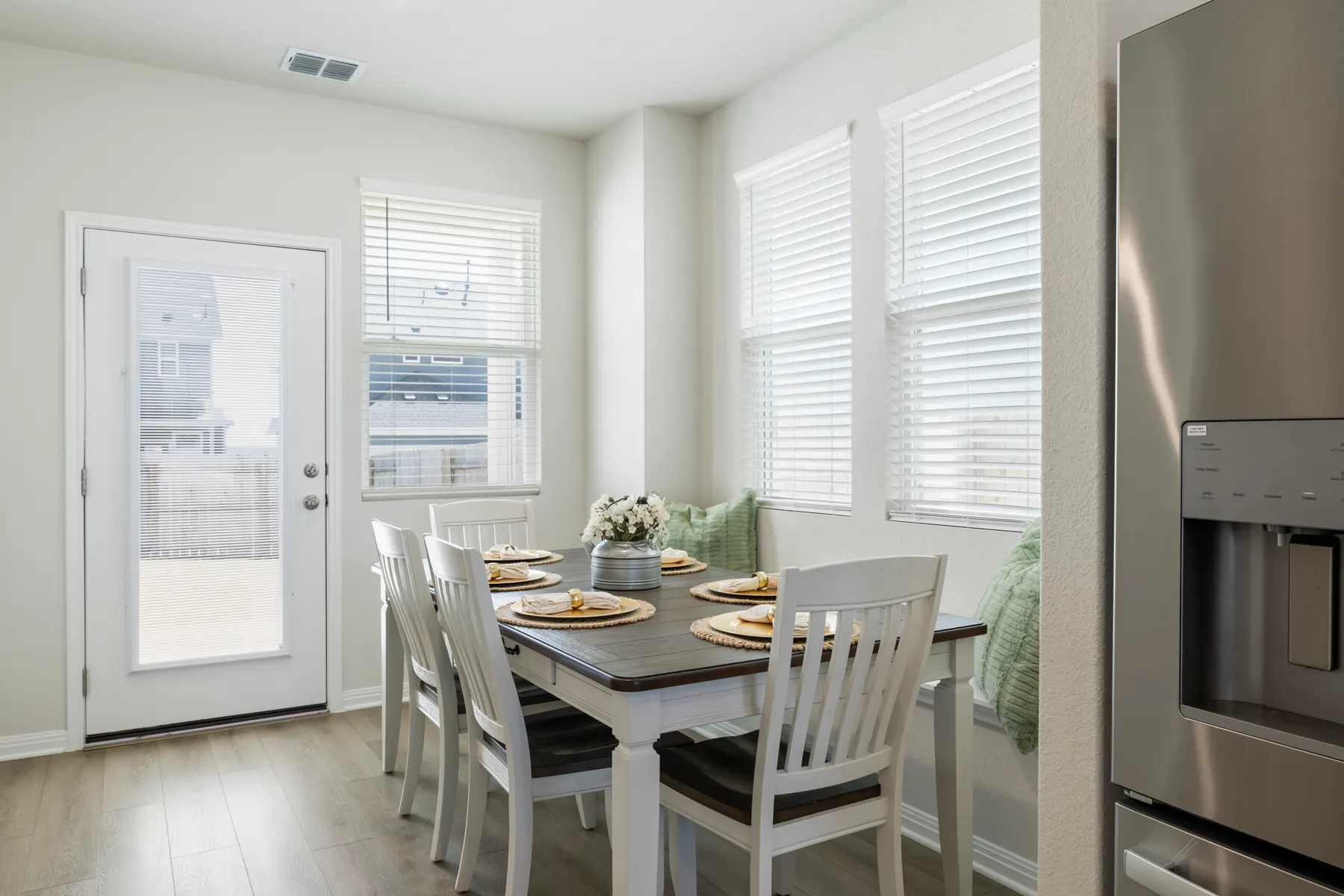 Window-lined dining area